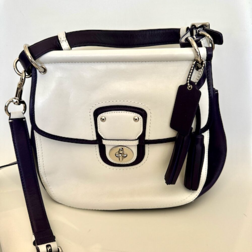 Coach Legacy Bag White and Purple NWT